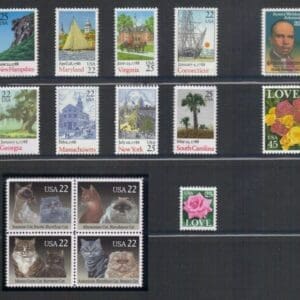 Alternative view of 1988 COMMEMORATIVES YEAR SET (39) ISSUES, MNH, NICELY CENTERED