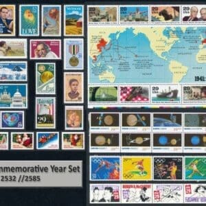 1991 COMMEMORATIVE YEAR SET (55) MNH ISSUES, 2532/2585 AS SHOWN