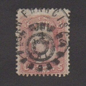 Scott# 64b WASHINGTON COGWHEEL+SAN FRAN CDS JULY 4th 1864 CANCEL
