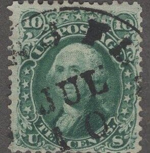Scott# 68 "WASHINGTON" USED, WELL STRUCK CDS CANCEL, VERY NICELY CENTERED