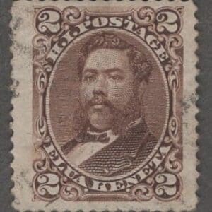 HAWAII Scott# 35 "KING DAVID KALAKAUA" USED, VERY NICELY CENTERED