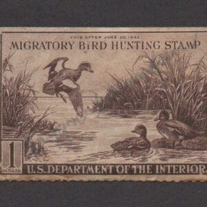 Scott# RW9 "DUCK STAMP" 1942 "BALDPLATES" USED, SEE DETAILS