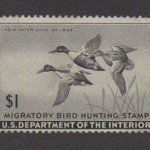 Scott# RW12 "DUCK STAMP" 1945 "SHOVELLERS" USED