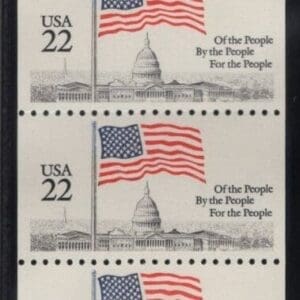 Scott# 2116a "FLAG OVER CAPITAL" BOOKLET PANE (5) MNH WITH PLATE#3