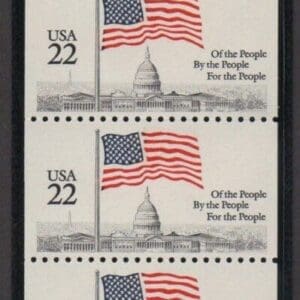 Scott# 2116a "FLAG OVER CAPITAL" MNH BOOKLET PANE (5) WITH PLATE#1