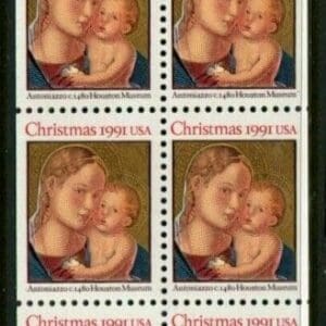 Scott# 2578a BK193 "CHRISTMAS" INTACT BOOKLET (20) MNH WITH PLATE # 1 - Image 2