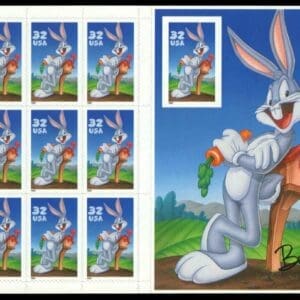 Scott# 3138 "BUGS BUNNY - LOONEY TUNES" ERROR SHEET(10) MNH