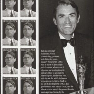 Scott# 4526 "GREGORY PECK" S/A STRIP (8) SIDE HEADER PANEL, MNH