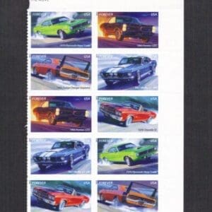 Scott# 4743-47 "MUSCLE CARS" PLATE BLOCK OF (10) WITH HEADER - Image 2