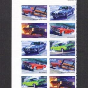 Scott# 4743-47 "MUSCLE CARS" PLATE BLOCK OF (10) WITH HEADER