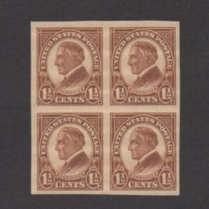 Scott# 576 "HARDING" IMPERFORATE BLOCK (4) MNH, WELL CENTERED
