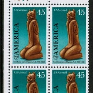 Scott# C121 "SOUTHEAST CARVED FIGURE" PLATE BLOCK (4) MNH