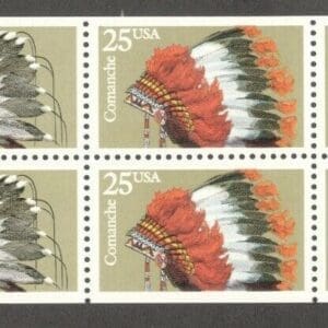 Alternative view of Scott# 2501-05 (BK179) "INDIAN HEADDRESSES" MNH UNEXPLODED BOOKLET (20)