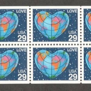 Scott# 2536a "LOVE" UNFOLDED BOOKLET PANE (10) W/PLATE#