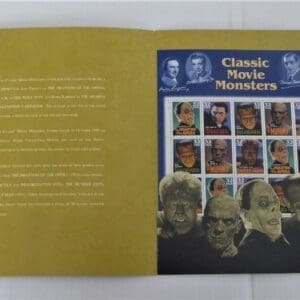 Scott# 3168-72 "CLASSIC MOVIE MONSTERS" SHEET (20) W/ USPS  FOLIO