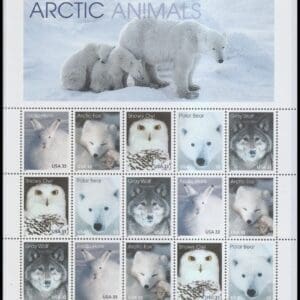Scott# 3288-92 "ARCTIC ANIMALS" FULL SHEET (15)MNH, WELL CENTERED
