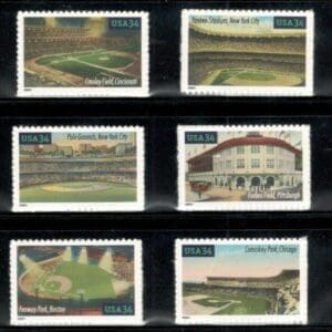 Scott# 3510 "BASEBALL PLAYING FIELDS" S/A SINGLES SET (10) MNH