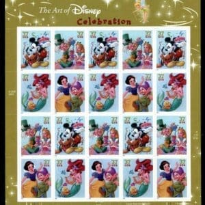 Scott# 3912-15 "DISNEY-ART of DISNEY" FULL S/A SHEET (20) MNH