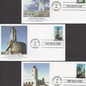 Alternative view of Scott# 4146-50 "PACIFIC LIGHTHOUSES" FLEETWOOD (5) COVER SET