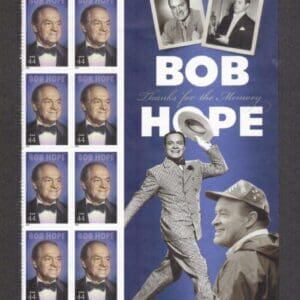 Scott# 4406 "BOB HOPE" BLOCK (8) WITH FULL HEADER PANEL, MNH