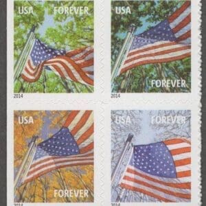 Scott# 4782a-85a "FLAG for all SEASONS" SSP BOOKLET BLOCK (4) MNH