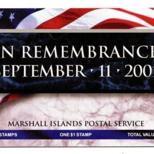 Alternative view of Scott# 789 MARSHALL ISL IN REMEMBRANCE of 9-11-2001 BKLT. (7) MNH