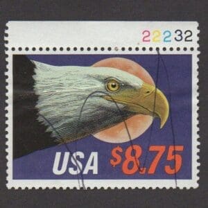 Scott# 2394 "EAGLE & MOON" S/EXPRESS MAIL PLATE# SINGLE, USED