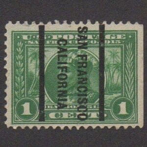 Scott# 397 "PANAMA PACIFIC" WITH SAN FRANCISCO PRECANCEL