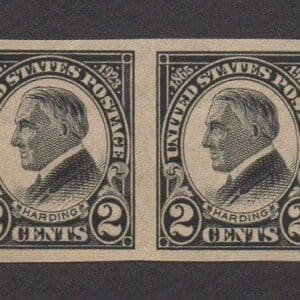 Scott# 611 "HARDING" MNH IMPERFORATE PAIR, VERY WELL CENTERED