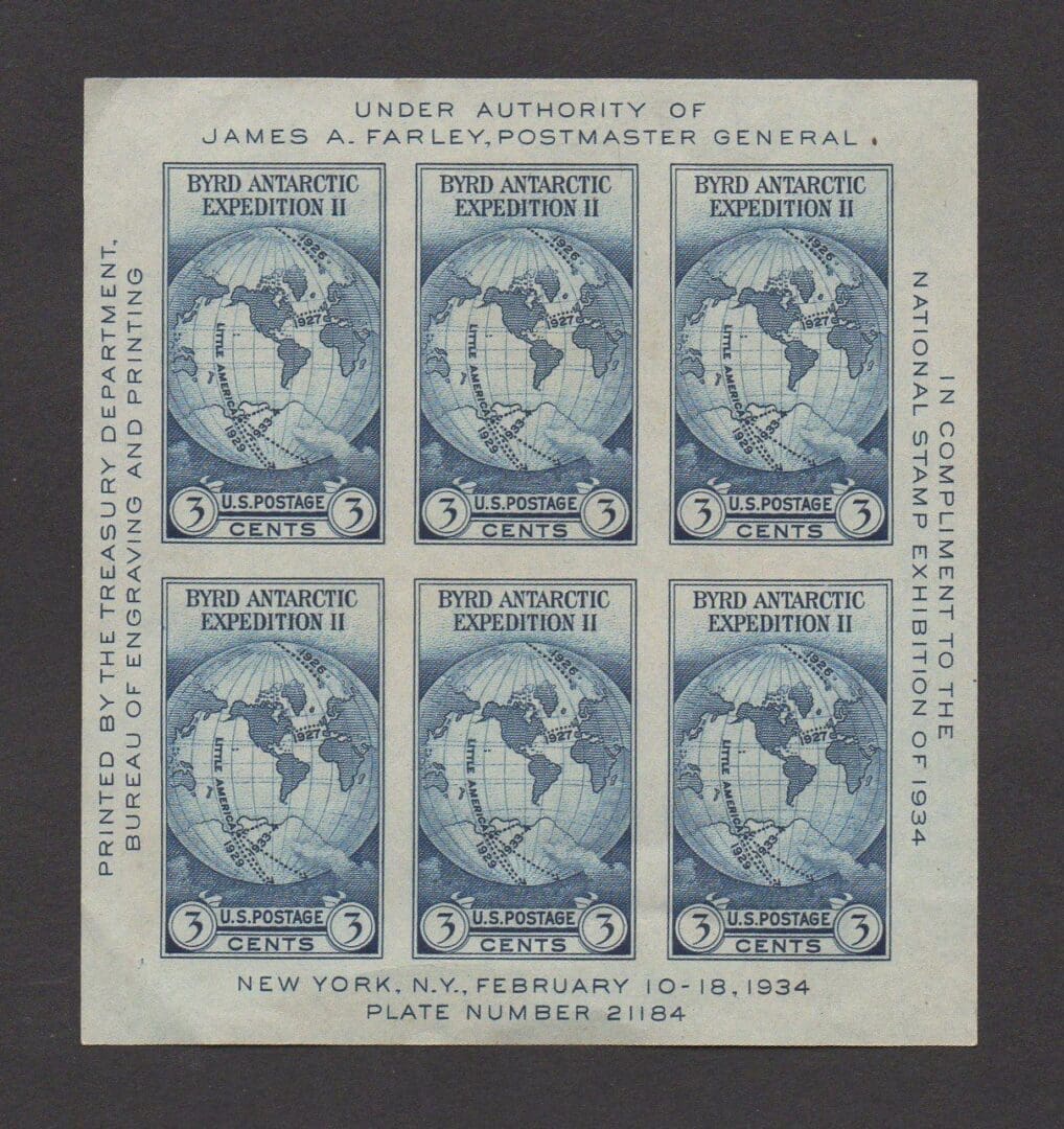 Scott# 735 "NATIONAL STAMP EXPOSITION" MINT SOUVENIR SHEET, NGAI
