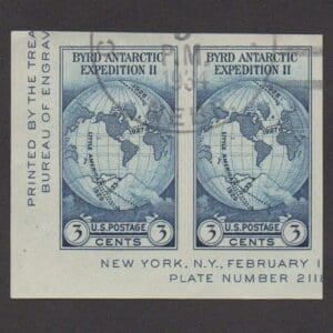 Scott# 735a "WORLD MAP" NATIONAL STAMP EXPO IMPERFORATE PAIR