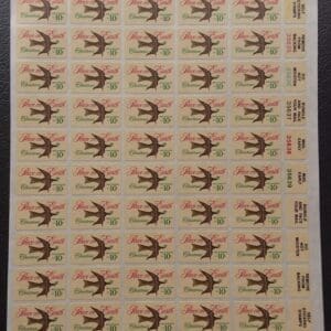 Scott# 1552 "PEACE DOVE" FIRST SELF ADHESIVE ISSUE. SHEET (50)