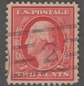 Scott# 332 "WASHINGTON" USED, DLWK, PERF 12 WITH NUMERAL 2 CANCEL