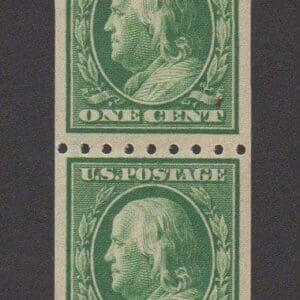 Scott# 390 "FRANKLIN" PERF 8½ SLWM, MINT PAIR, NICELY CENTERED