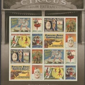 Scott# 4898-4905 (4905b) "VINTAGE CIRCUS" S/A SOUVENIR SHEET (16)