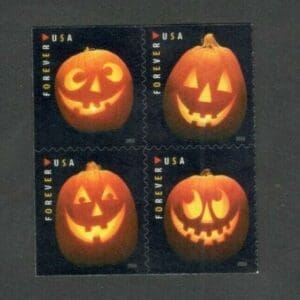 Scott# 5137 "JACK-O LANTERNS" S/A BOOKLET BLOCK (4) MNH