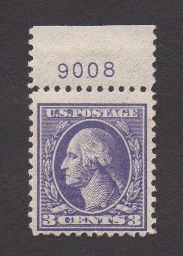 Scott# 530 "WASHINGTON" OFFSET TYPE IV, PLATE # SINGLE, MINT