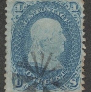 Scott# 63 "FRANKLIN" USED, STARBURST FANCY CANCEL, NICELY CENTERED