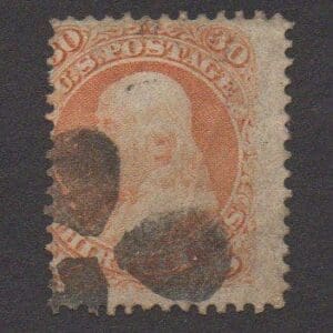 Scott# 71 "FRANKLIN" USED WITH FANCY CLOVER CANCEL