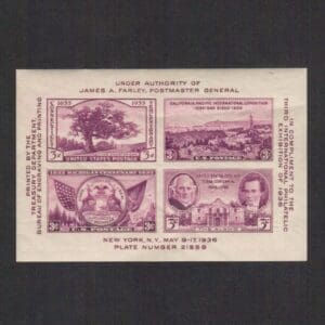 Scott# 778 "TIPEX" 3rd INT'L. PHILATELIC EXPO SOUVENIR SHEET, MNH