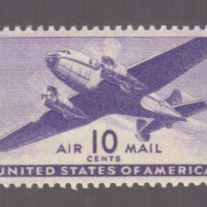 Scott# C27 "TWIN-MOTORED TRANSPORT" SINGLE, MNH, NICELY CENTERED