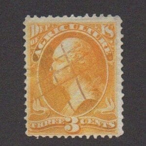 Scott# O3 AGRICULTURE DEPT "WASHINGTON" WITH A PEN HASHTAG CANCEL