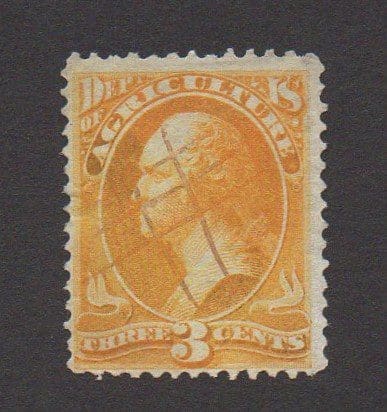 Scott# O3 AGRICULTURE DEPT "WASHINGTON" WITH A PEN HASHTAG CANCEL