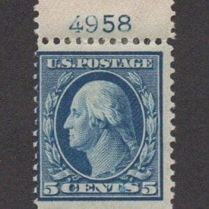 Scott# 335 "WASHINGTON" DBL WATERMARK PLATE # SINGLE, MINT