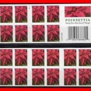 Scott# 4816A "POINSETTIA" S/A BOOKLET PANE (20) MNH