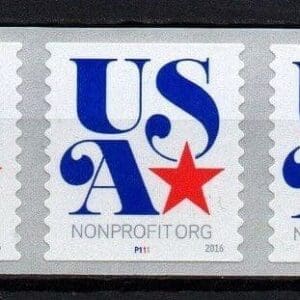Scott# 5061 "USA NONPROFIT" S/A PNC STRIP (3) PLATE# P111, MNH