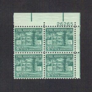 Scott# 1037 "HERMITAGE" LIBERTY SERIES PLATE BLOCK (4) MNH