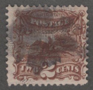 Scott# 113 "PONY EXPRESS" 1869 PICTORIAL WITH SEGMENTED KILLER CANCEL