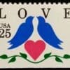 Scott# 2441  "LOVE BIRDS" BOOKLET SINGLE, MNH, NICELY CENTERED