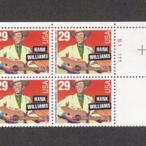 Scott# 2723 "HANK WILLIAMS" PLATE BLOCK (4) MNH, NICELY CENTERED